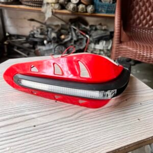 Red Lever Guard with LED Lighting – Universal Motorcycle Brake & Clutch Protection