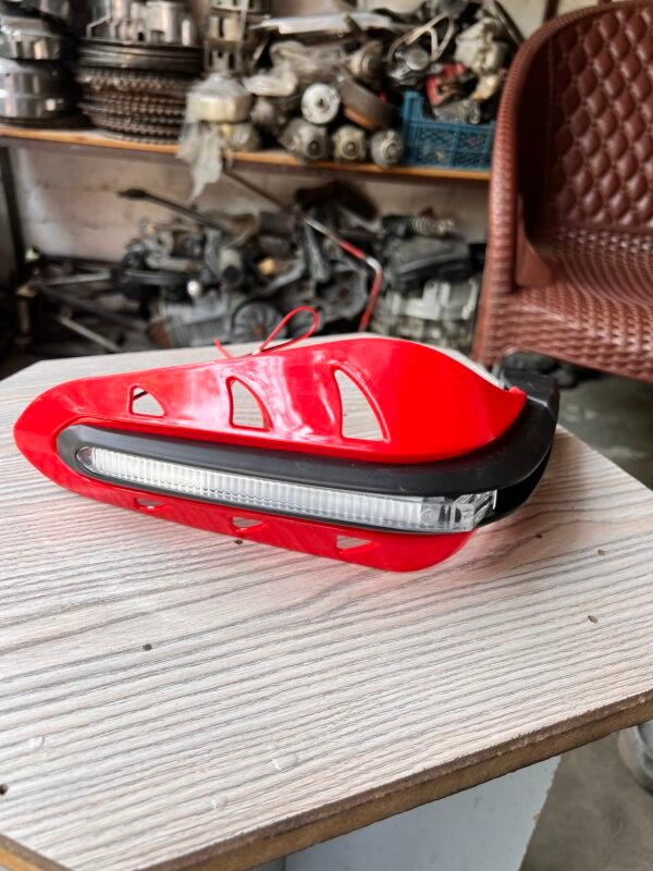 Red Lever Guard with LED Lighting – Universal Motorcycle Brake & Clutch Protection