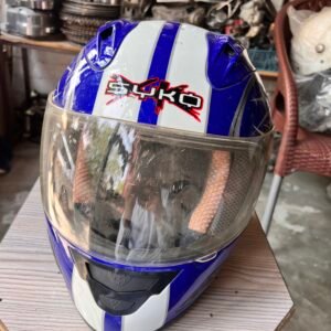 Syko Yakuza Full Face Motorcycle Helmet – Blue, Small Size, DOT Approved