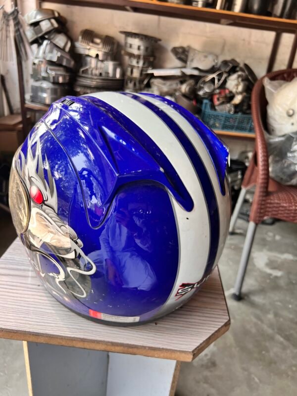 Syko Yakuza Full Face Motorcycle Helmet – Blue, Small Size, DOT Approved - Image 4