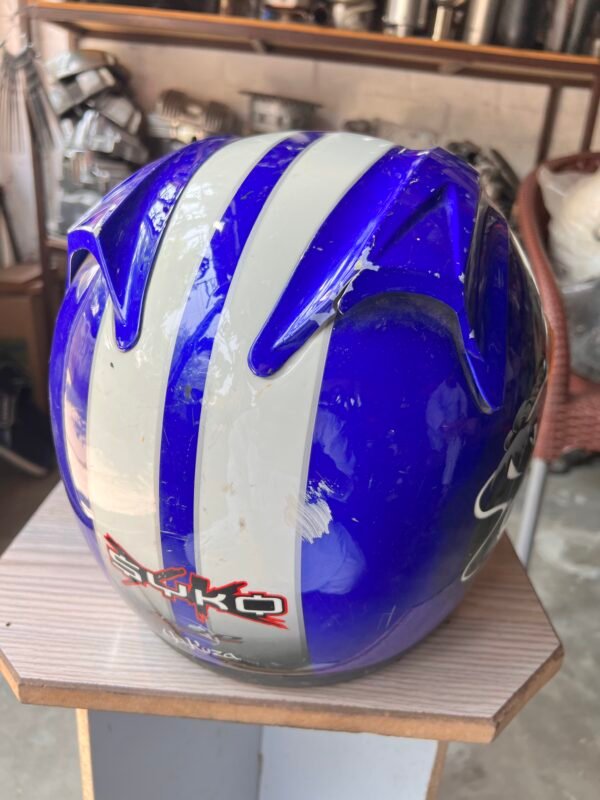 Syko Yakuza Full Face Motorcycle Helmet – Blue, Small Size, DOT Approved - Image 3