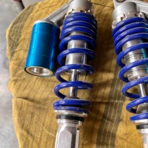 Hegeiis 360 mm (14.17") Spring‑Air Rear Shock Absorber – Blue/Silver, Universal Fit for 50–300cc Bikes & ATVs