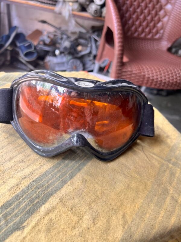 Zolo Black Metallic Trail Goggles with Persimmon Lens – Universal Fit for Helmets & Bike Use